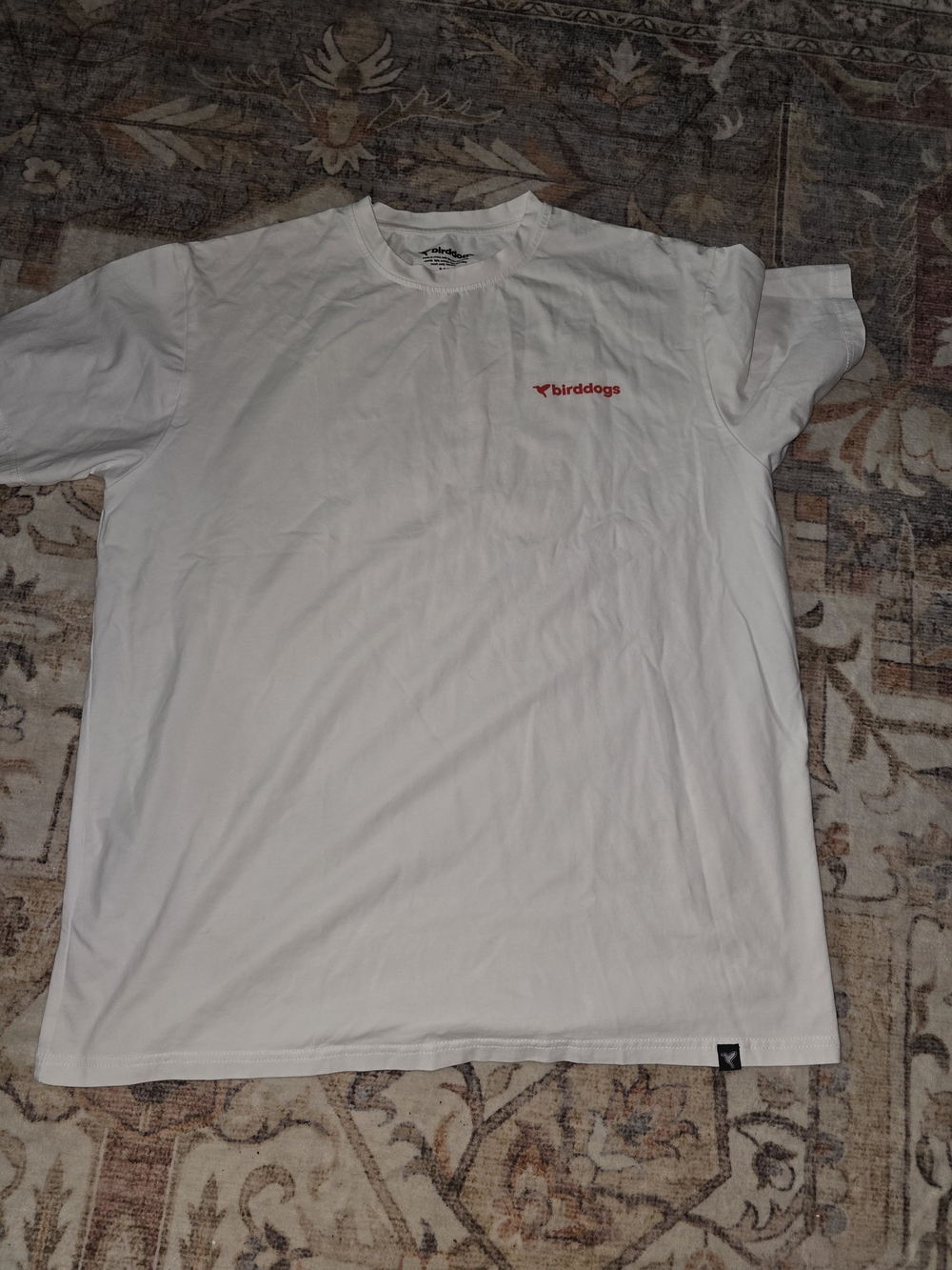Birddogs White Tee with Small Red Logo